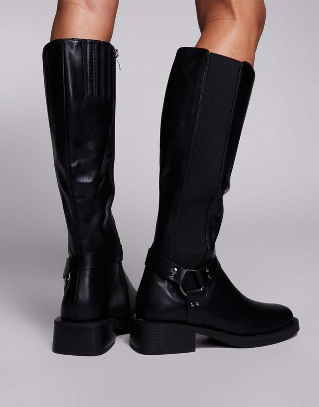 Simmi London Collins Buckle Knee Boot in Black Product Image