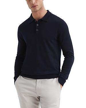 Reiss Trafford Merino Wool Slim Fit Long Sleeve Polo Shirt Product Image