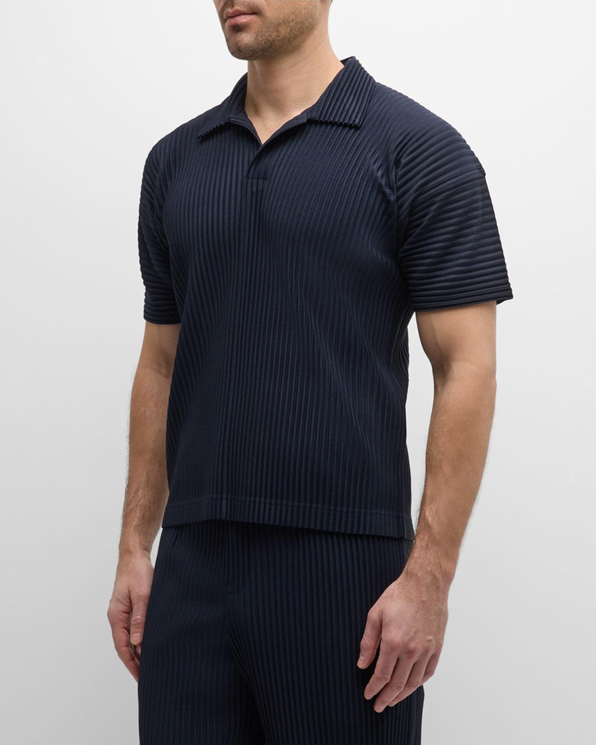 Mens Basics Pleated Polo Shirt Product Image