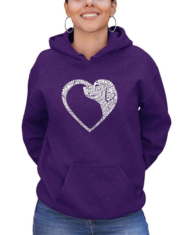 La Pop Art Womens Dog Heart Word Art Hooded Sweatshirt Product Image