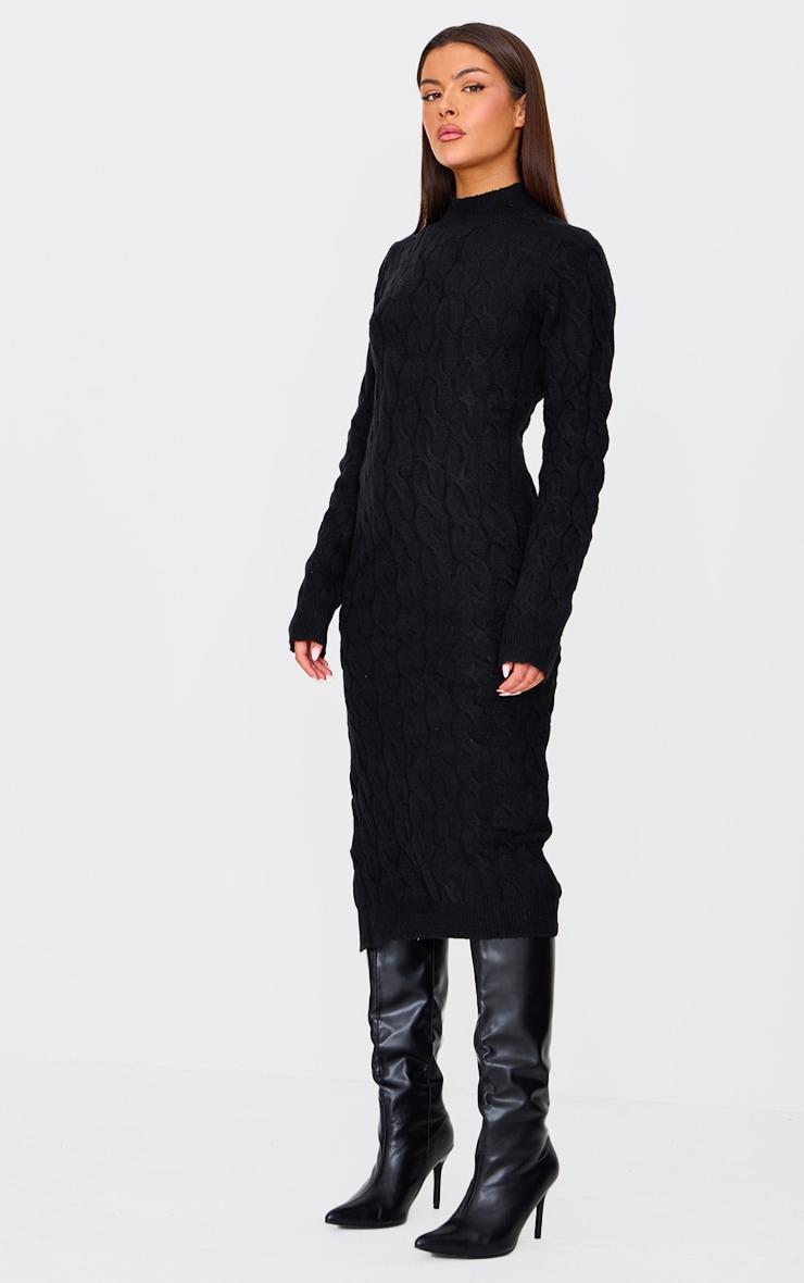 Black Knit Maxi Dress Product Image