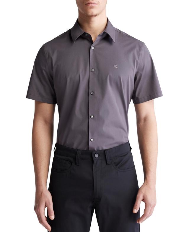 Calvin Klein Short Sleeve Woven Stretch Shirt Product Image