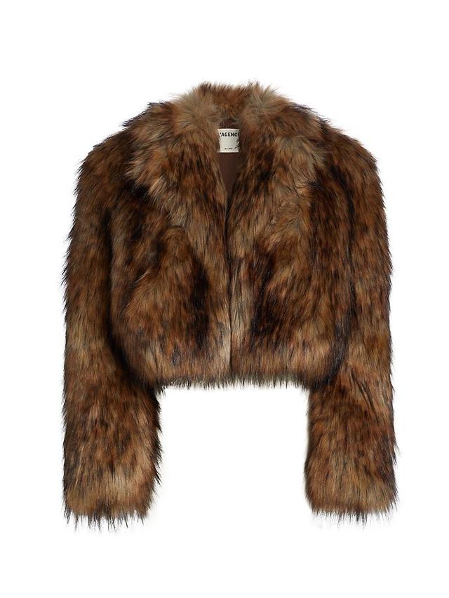 Womens Aura Faux-Fur Cropped Jacket Product Image