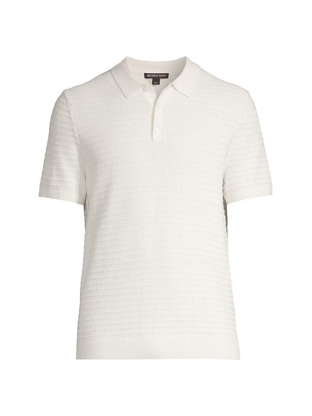 Mens Striped Tuck Stitch Polo Shirt Product Image