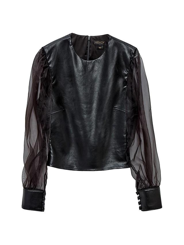 Womens Genevieve Recycled Leather Top Product Image