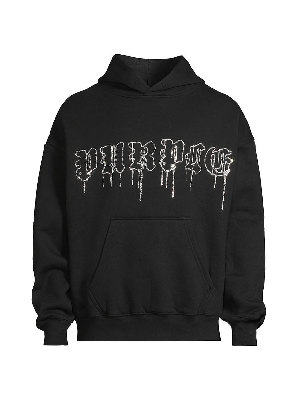 Mens Embellished Drip Logo Hoodie Product Image