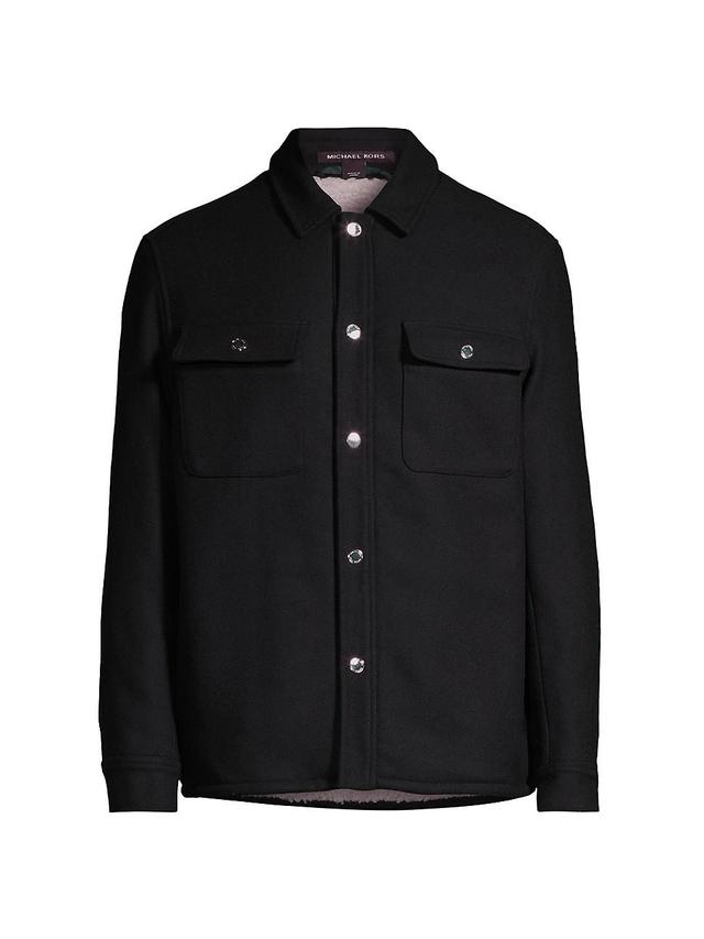 Mens Melton Wool-Blend Shirt Jacket Product Image