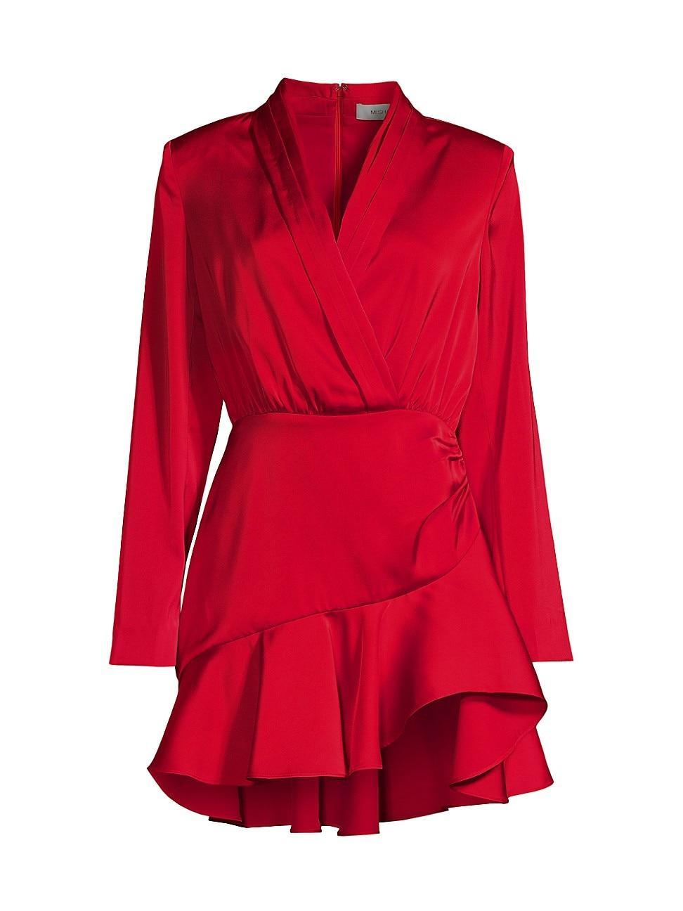 Womens Ludovica Ruched Satin Minidress Product Image