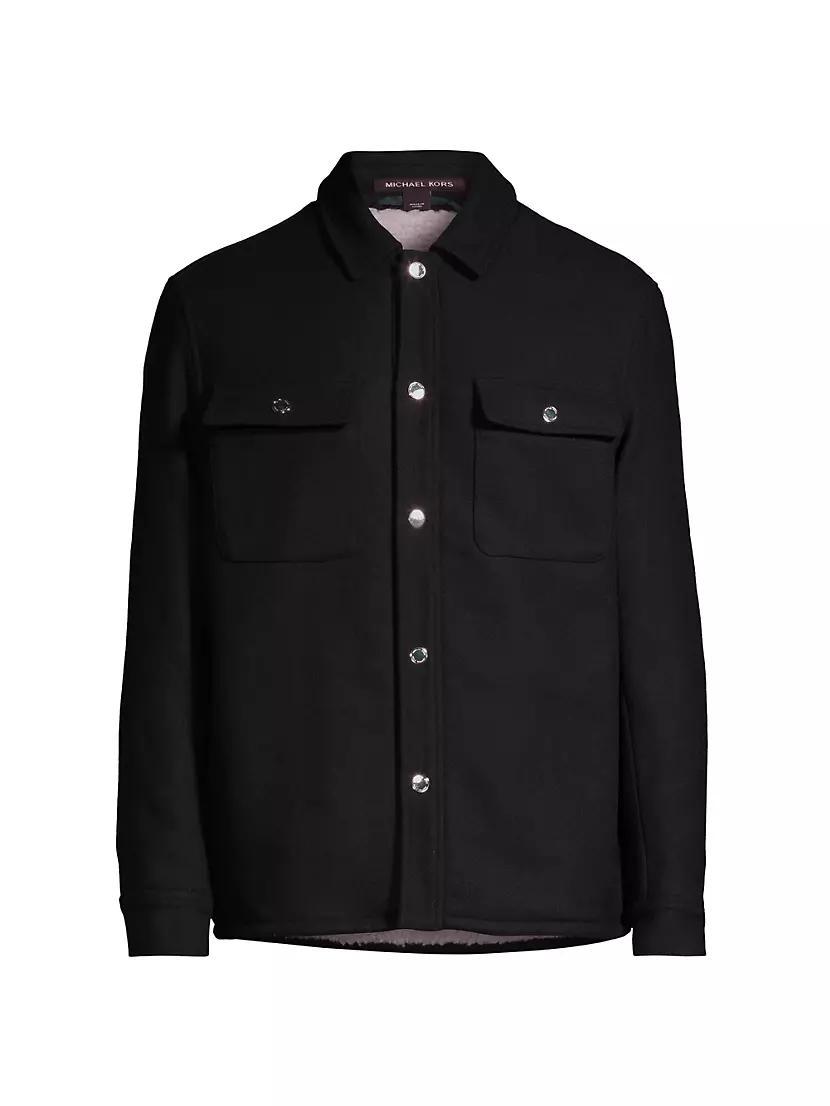 Melton Wool-Blend Shirt Jacket Product Image