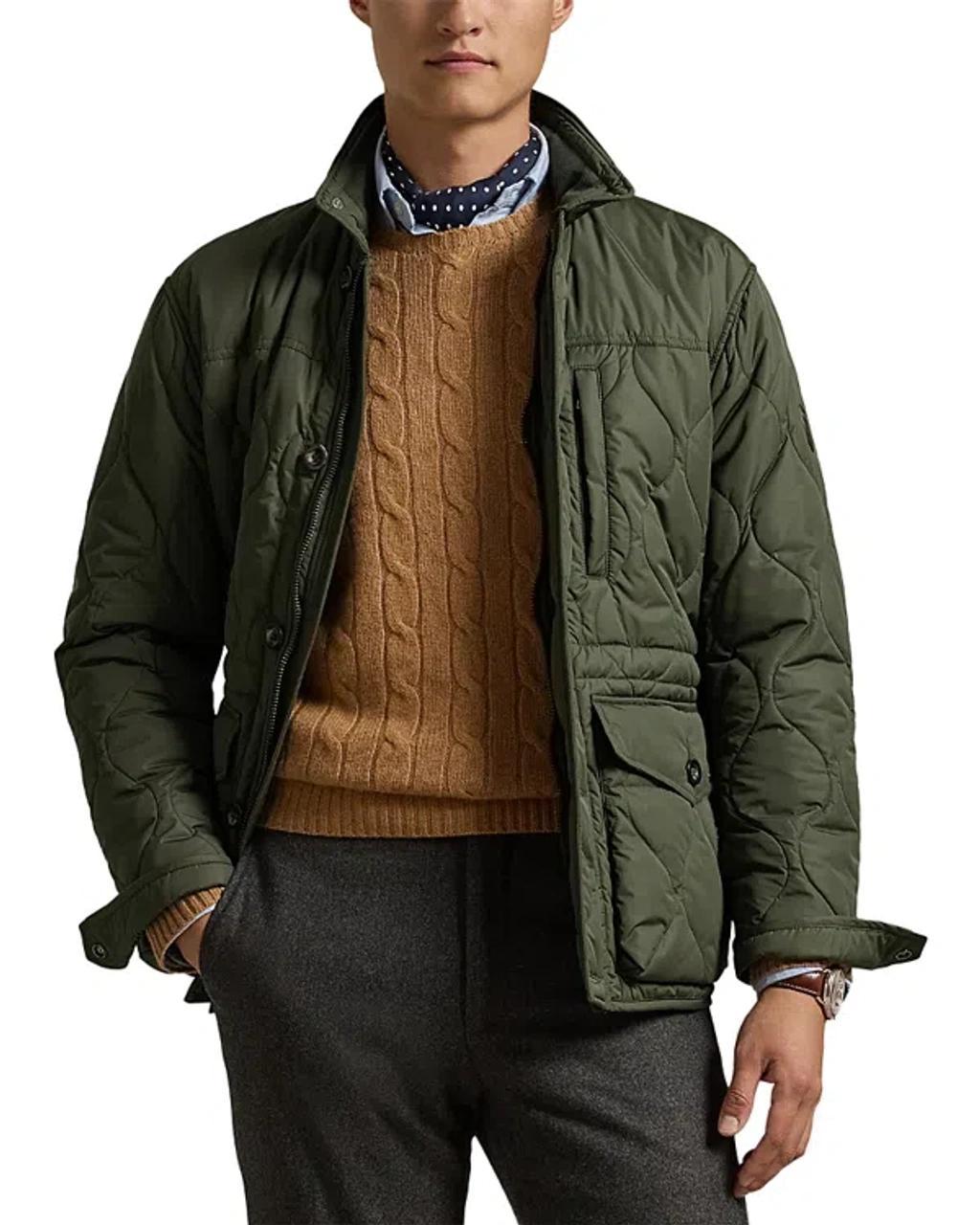 Quilted Utility Jacket In Olive Smoke product image