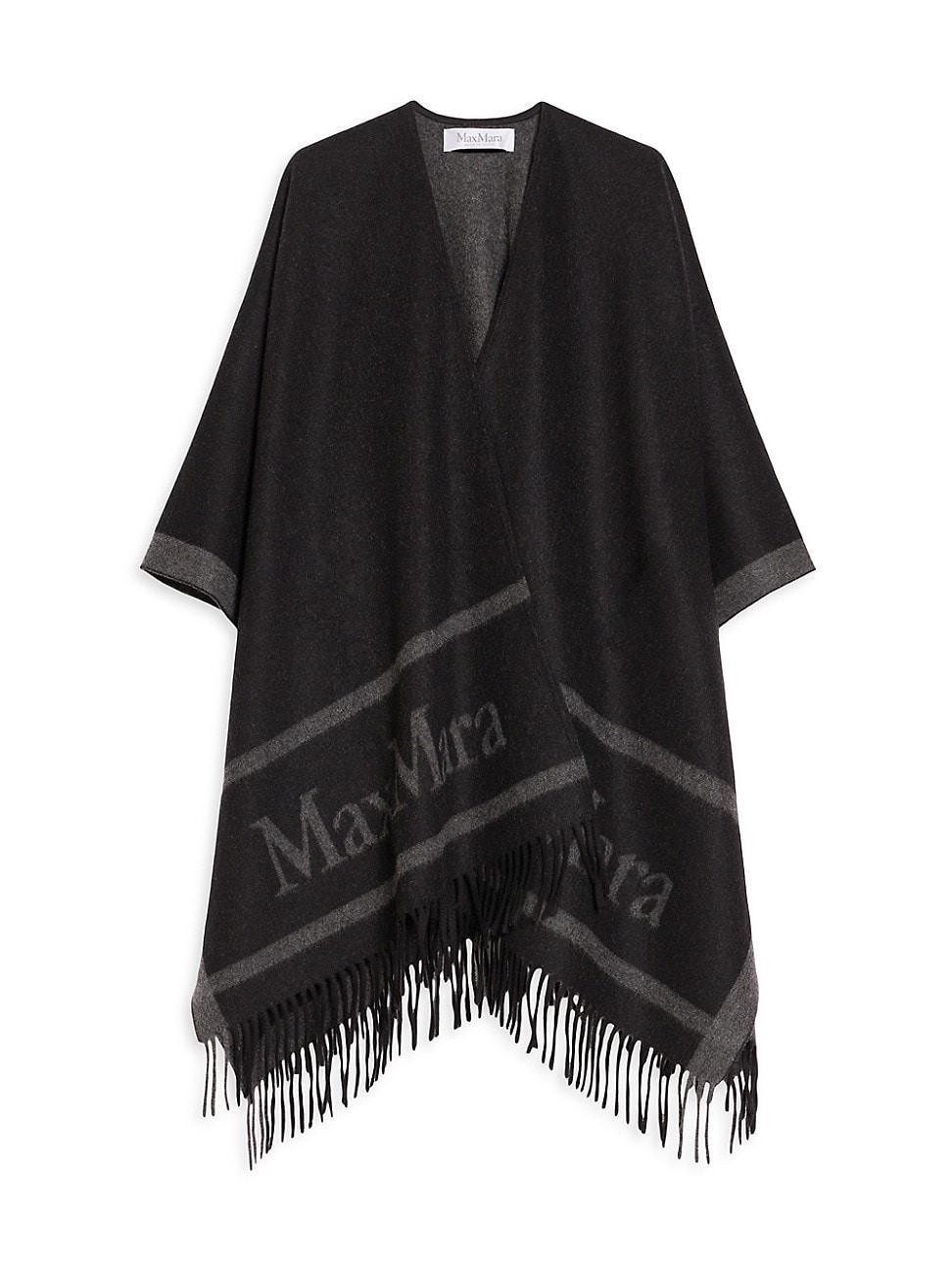 Womens Hilde Fringe Wool Poncho Product Image