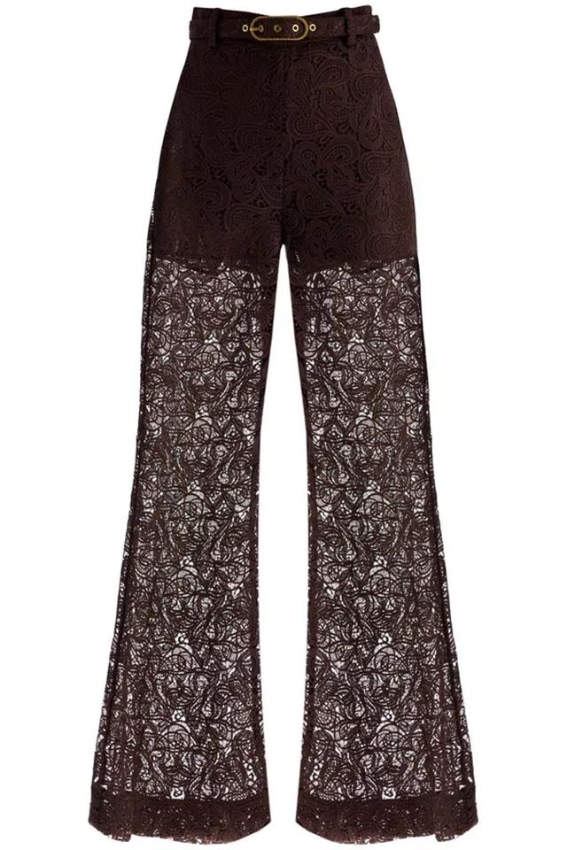 ZIMMERMANN Pantaloni In Pizzo Illustration In Brown Product Image