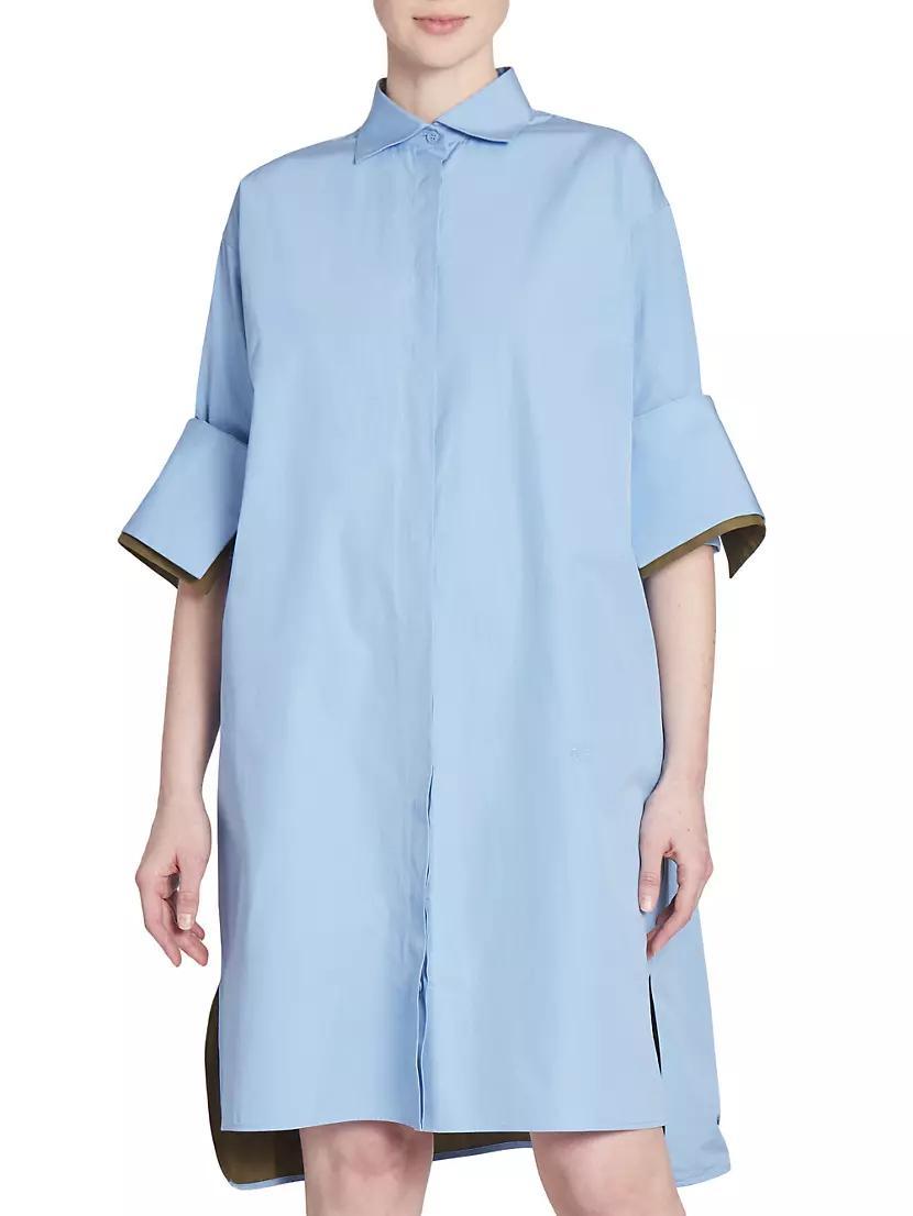 Turn-Up Cotton-Blend Shirtdress Product Image