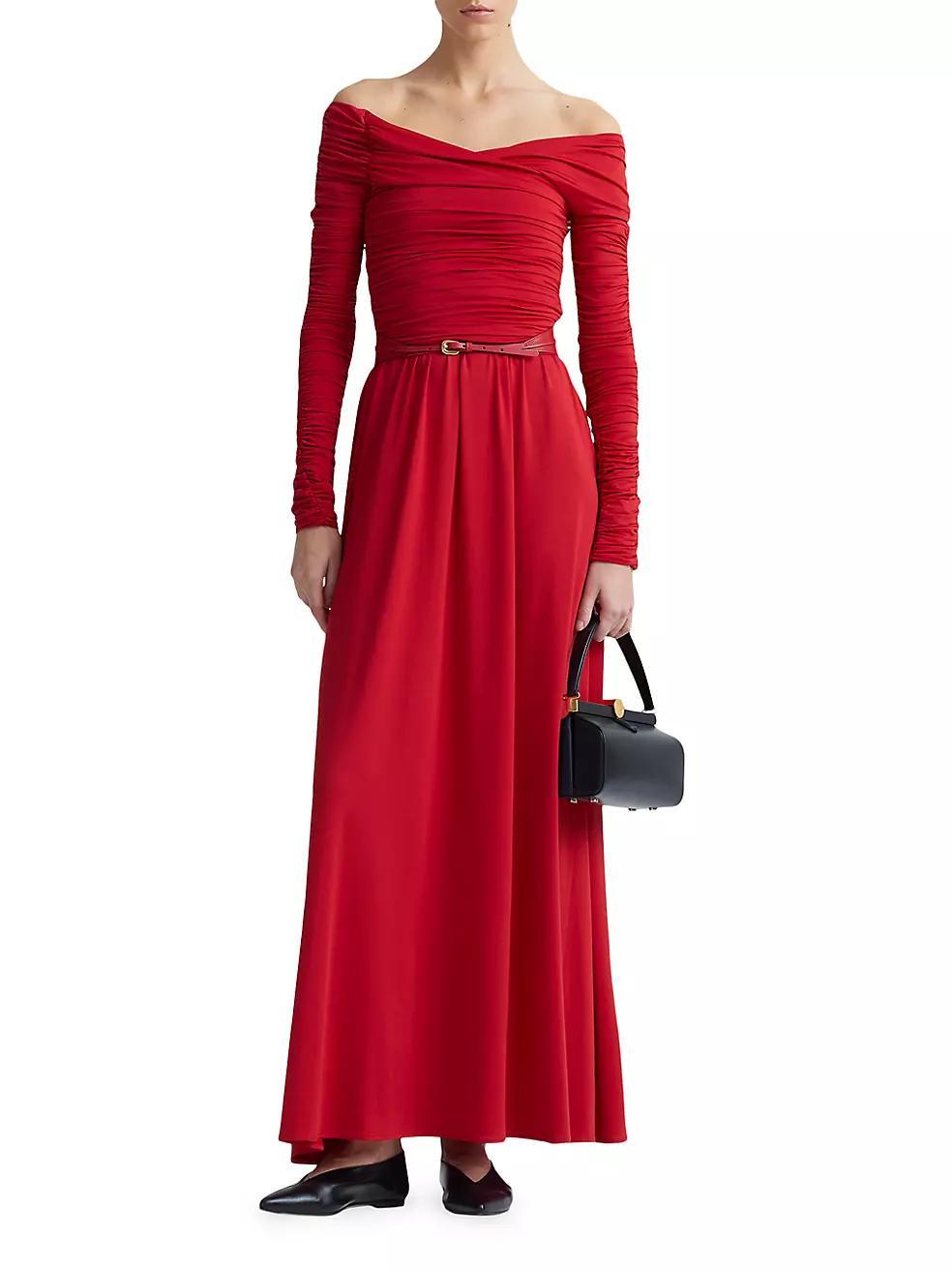 Charlotte Off-The-Shoulder Ruched Maxi Dress Product Image