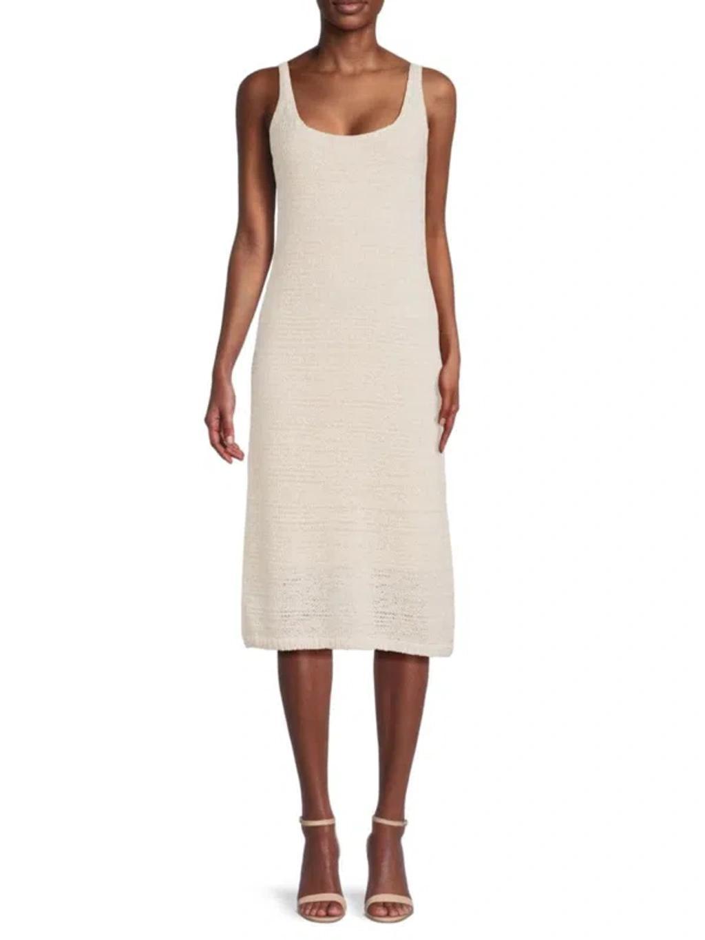 Women's Textured Knit Midi Dress In Cream Product Image