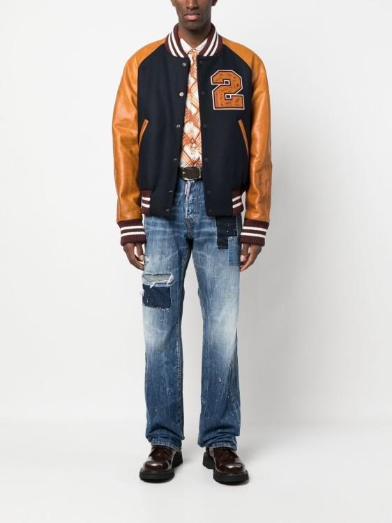 DSQUARED2 Wool-blend Varsity Jacket In Navy Blue Product Image