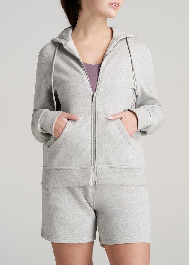 Wearever Fleece Full-Zip Women's Tall Hoodie in Grey Mix Female Product Image