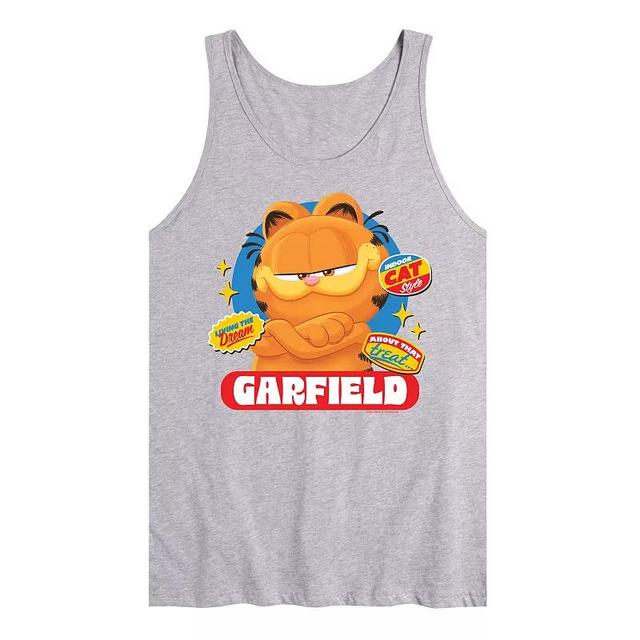 Mens Garfield The Movie Stickers Tank Top Athletic Grey Product Image