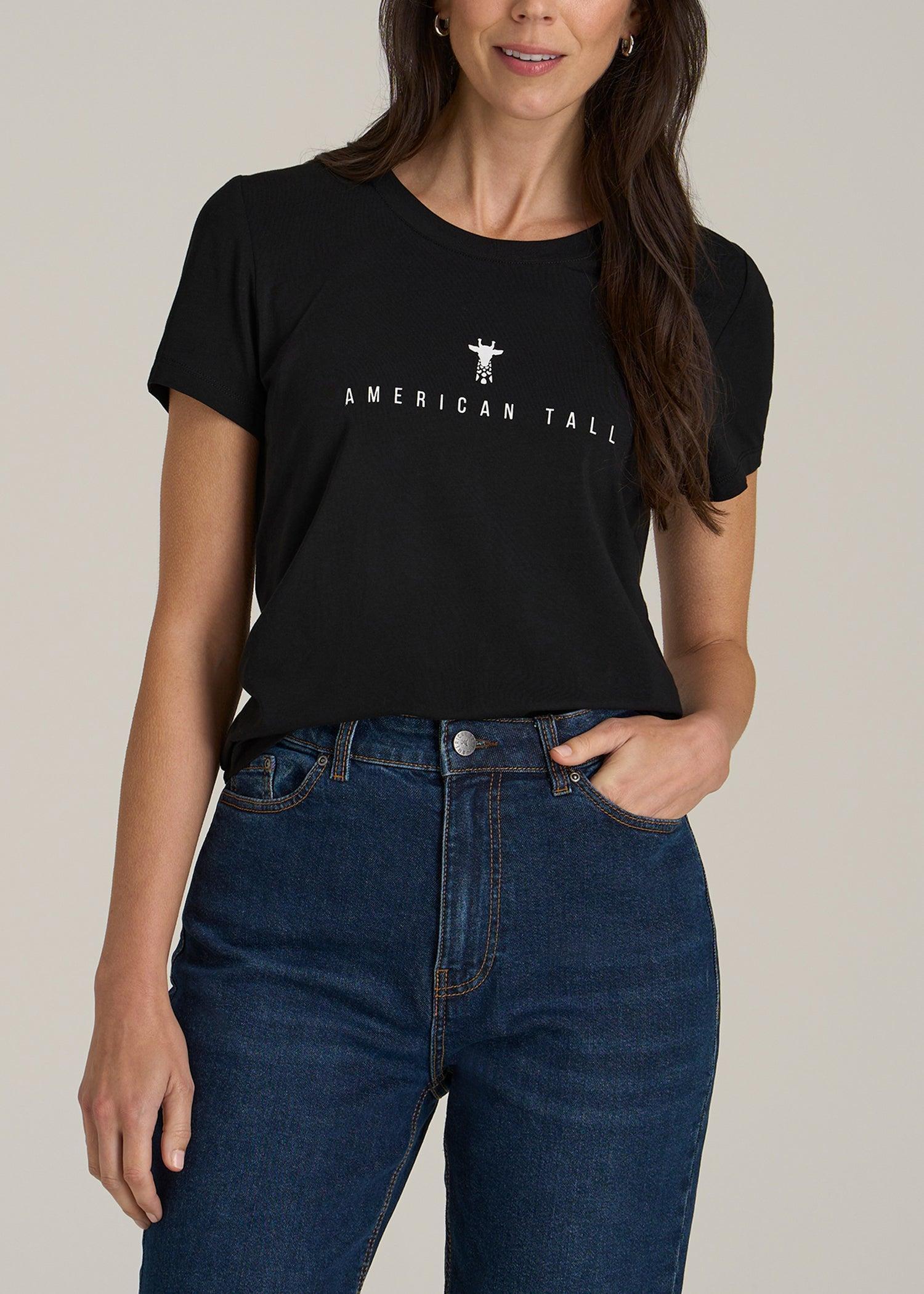 Logo Tee for Tall Women in White Product Image