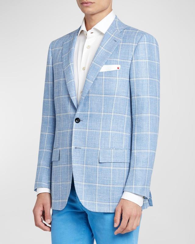 Mens Windowpane Cashmere-Blend Sport Coat Product Image