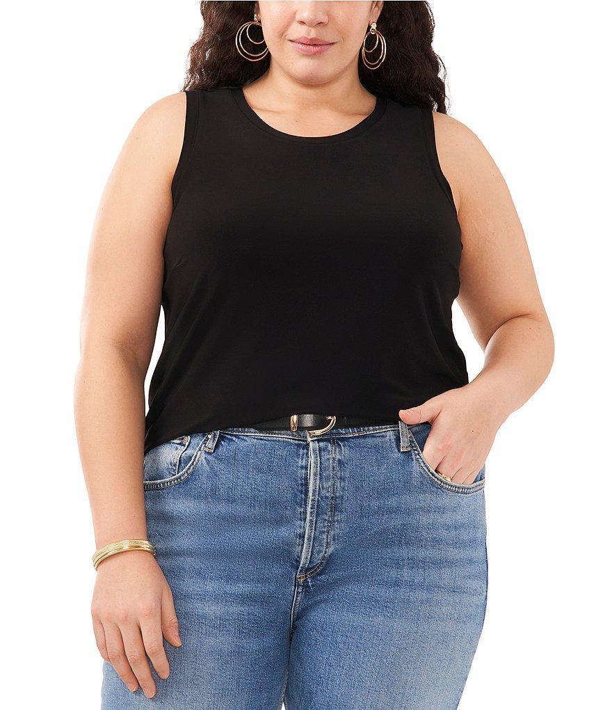 Vince Camuto Plus Size Crew Neck Sleeveless Tank Top Product Image