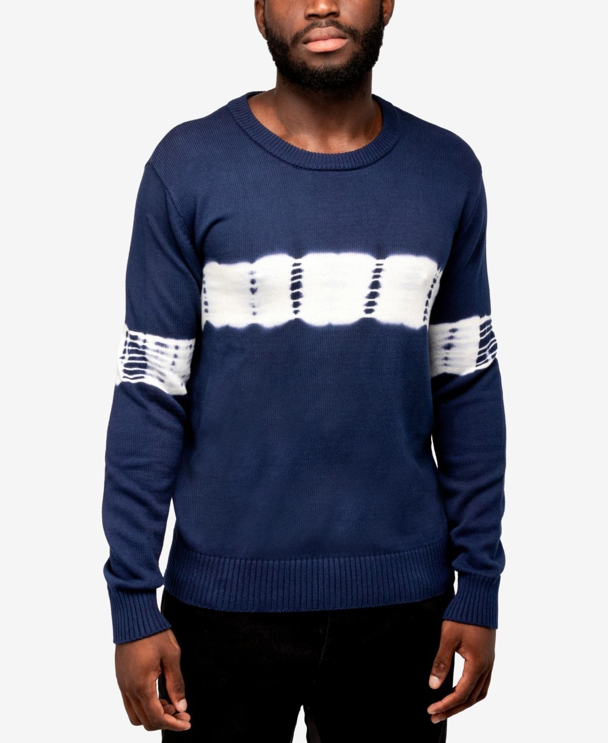 XRAY Horizontal Tie Dye Crew Neck Sweater in Navy/white at Nordstrom Rack, Size Xx-Large R Product Image