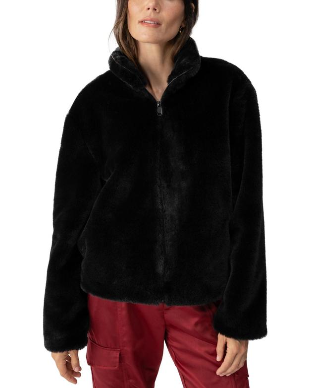 Sanctuary Womens Faux-Fur Long-Sleeve Short Coat Product Image