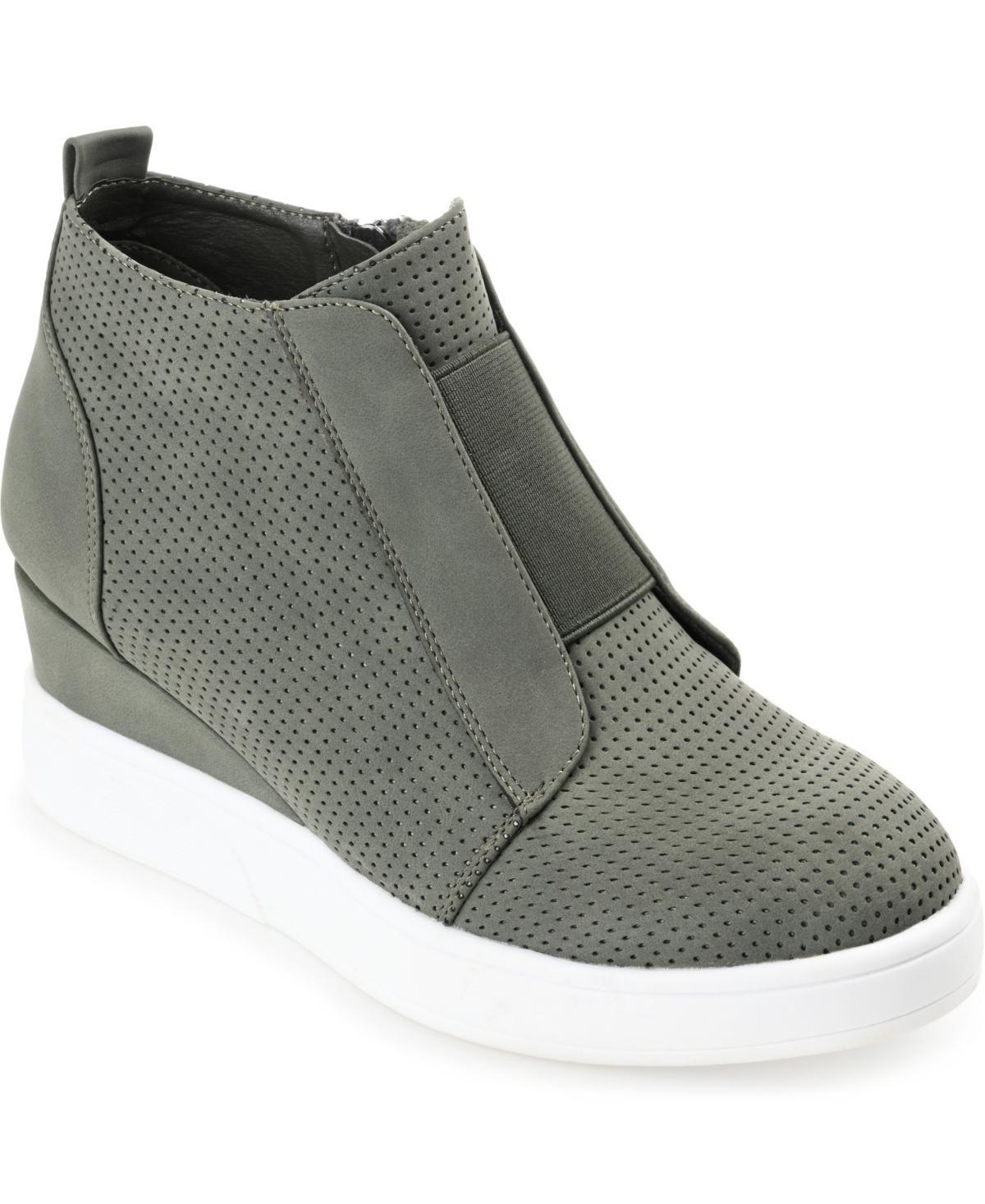 Journee Collection Clara Womens Wedge Sneakers Black Product Image
