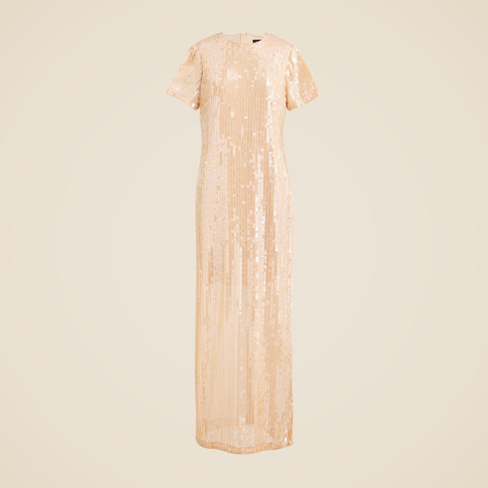 Sequin short-sleeve slip dress Product Image