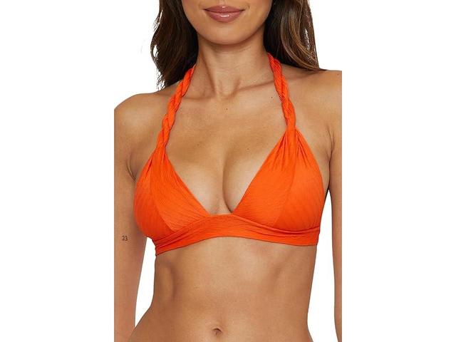 BECCA Catalonia Textured Halter Top (Carrot) Women's Swimwear Product Image