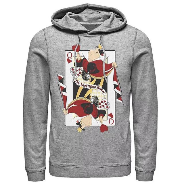 Disneys Alice In Wonderland Queen Of Hearts Playing Card Mens Hoodie Athletic Grey Product Image