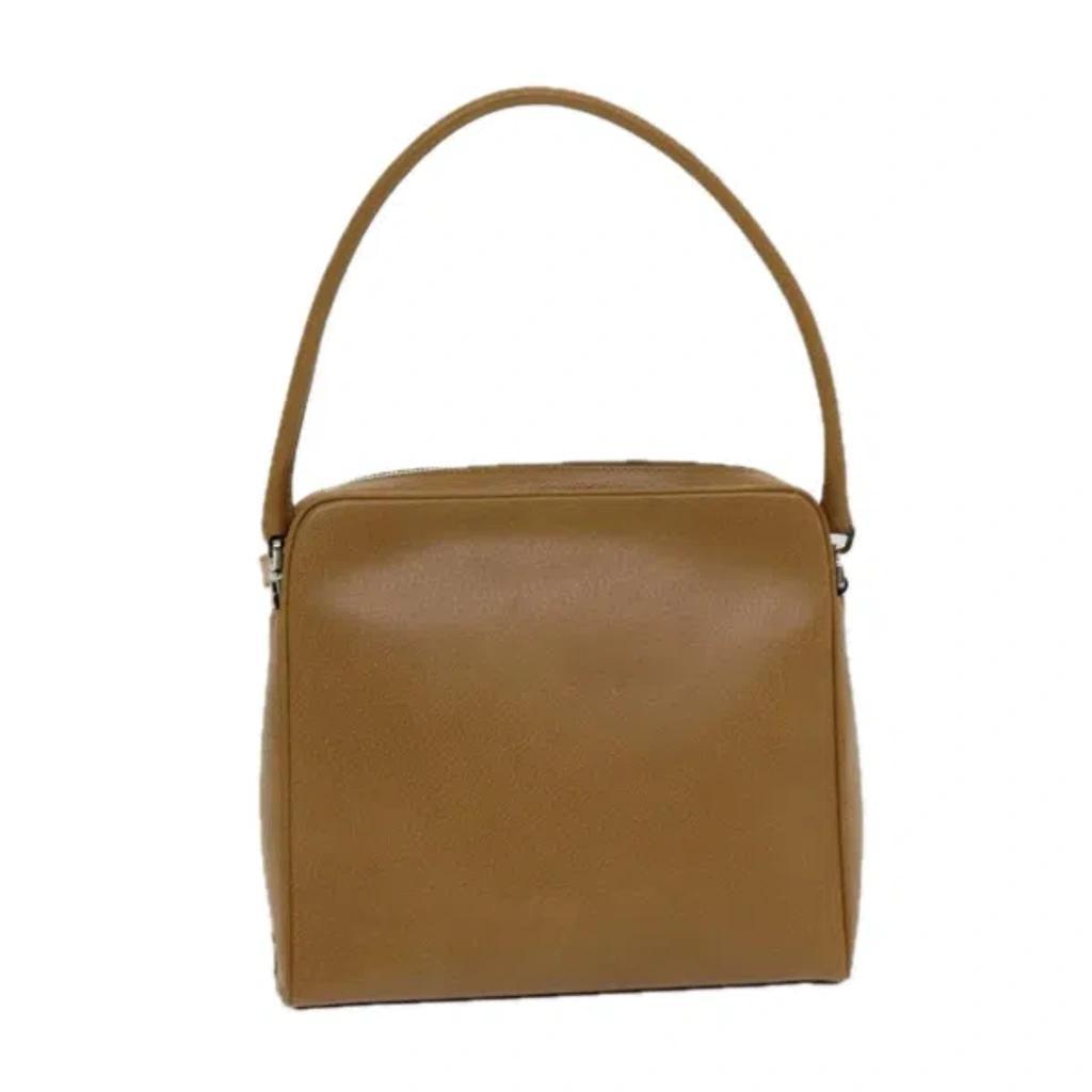 Saffiano Brown Leather Shoulder Bag () Product Image