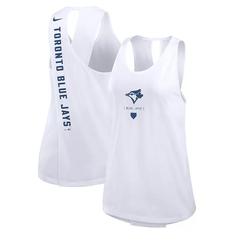 Womens Nike White Toronto Blue Jays Team Performance Crossback Tank Top Product Image