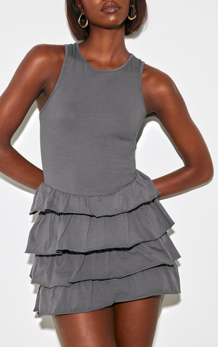 Tall Charcoal Frill Shift Dress Product Image