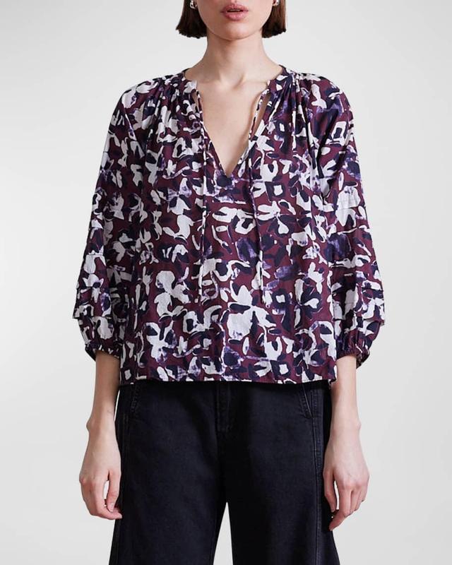 Tule Floral-Print Organic Cotton Top Product Image