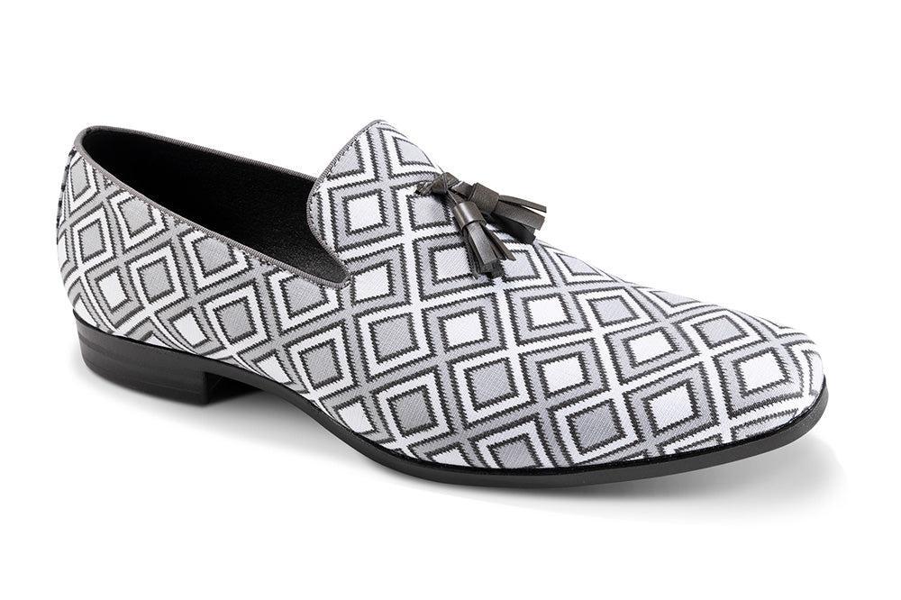 Gray Windowpane Tassel Loafer Product Image