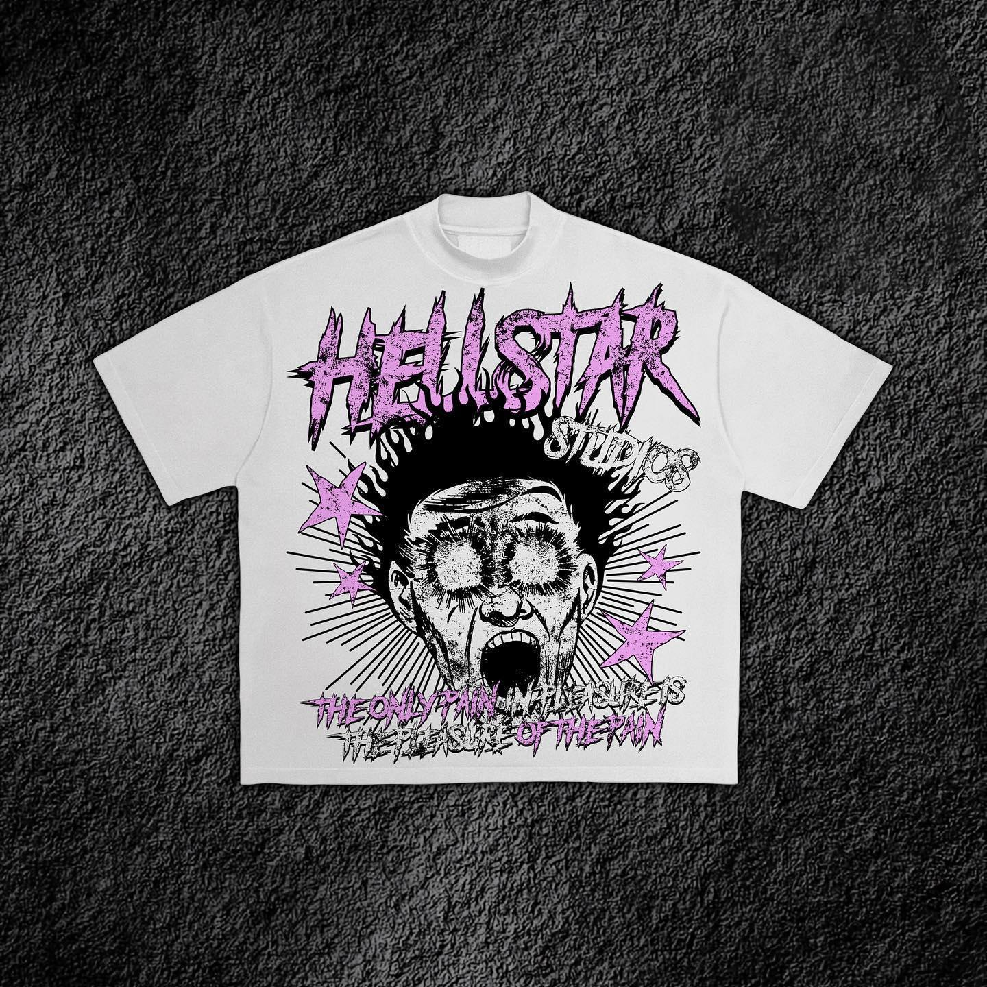 Vintage Hellstar Graffiti Graphic Print Cotton T-Shirt Product Image