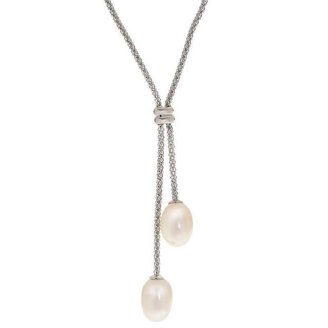 PearLustre by Imperial Sterling Silver Freshwater Cultured Pearl Lariat Necklace, Womens Product Image