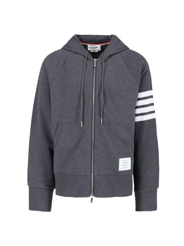 4-bar Oversized Zip Hoodie In Gray Product Image