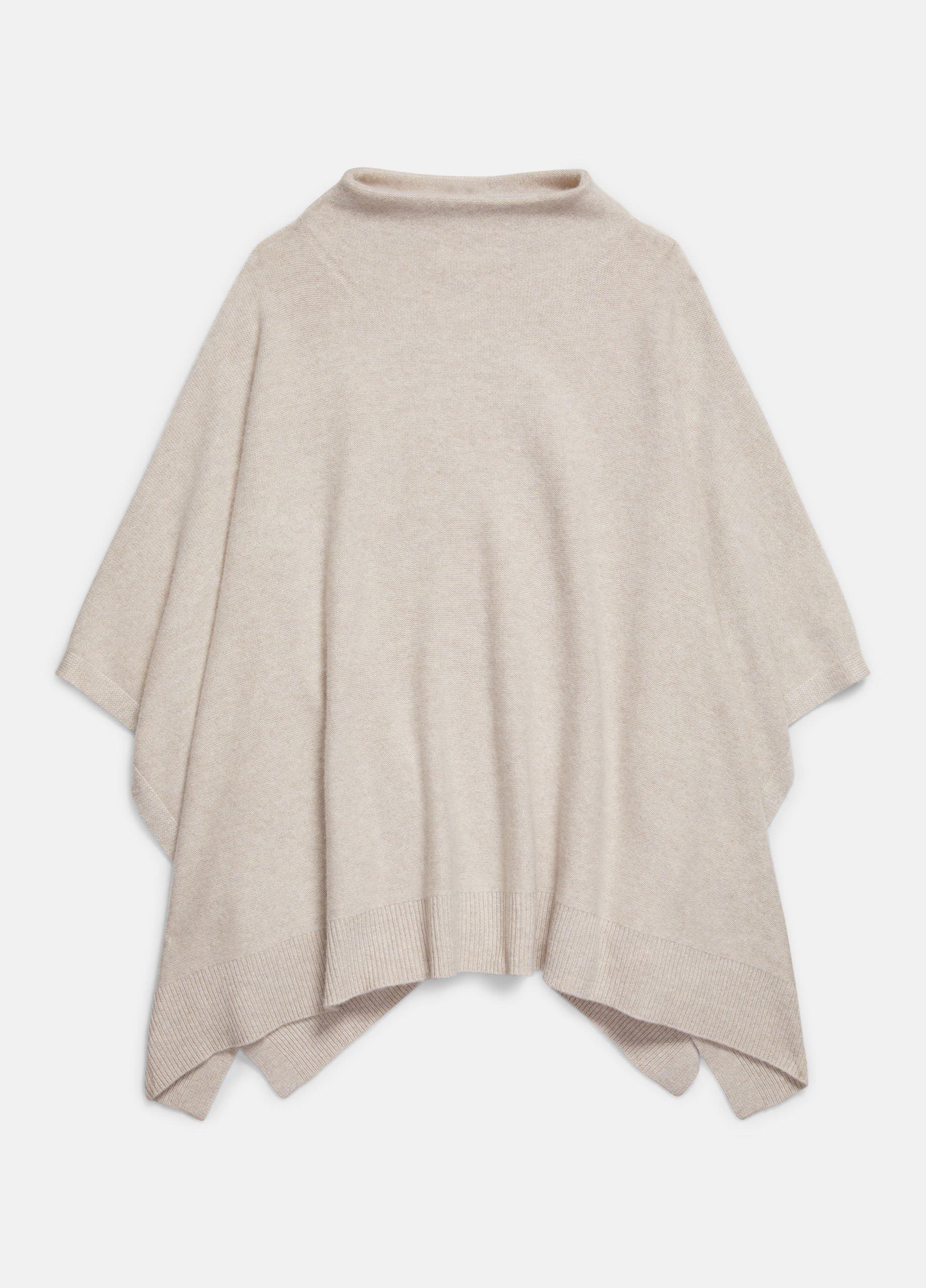 Plush Cashmere Funnel Neck Poncho Product Image