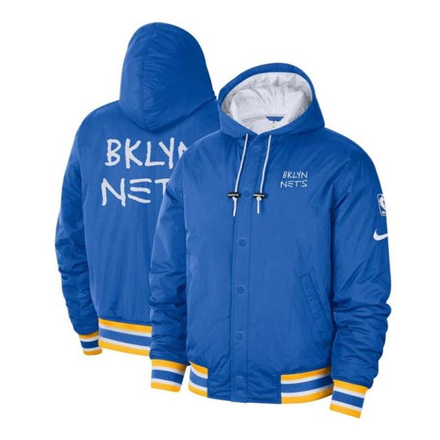 NIKE Brooklyn Nets Courtside City Edition  Men's Nba Full-snap Jacket In Blue Product Image