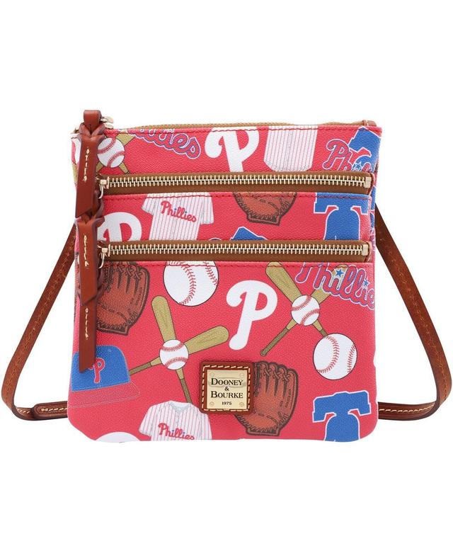 Womens Dooney & Bourke Philadelphia Phillies Game Day Triple Zip Crossbody Purse Product Image