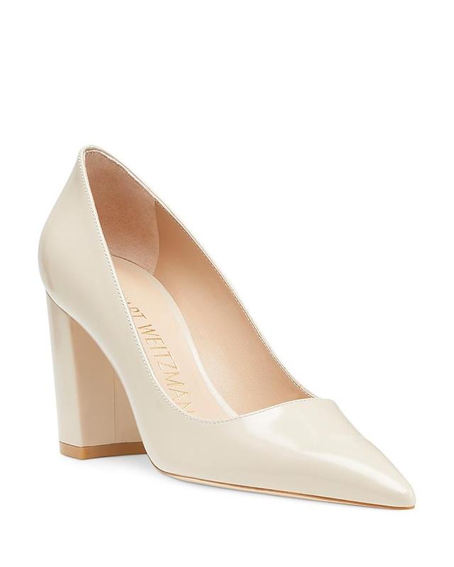 Womens Stuart 85MM Leather Block Pumps Product Image