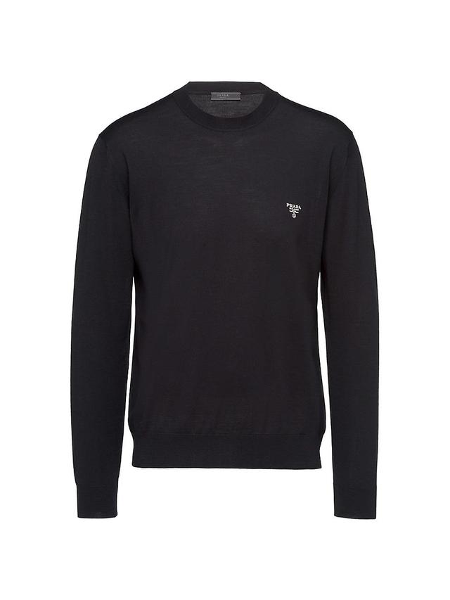 Mens Superfine Wool Crew Neck Sweater Product Image