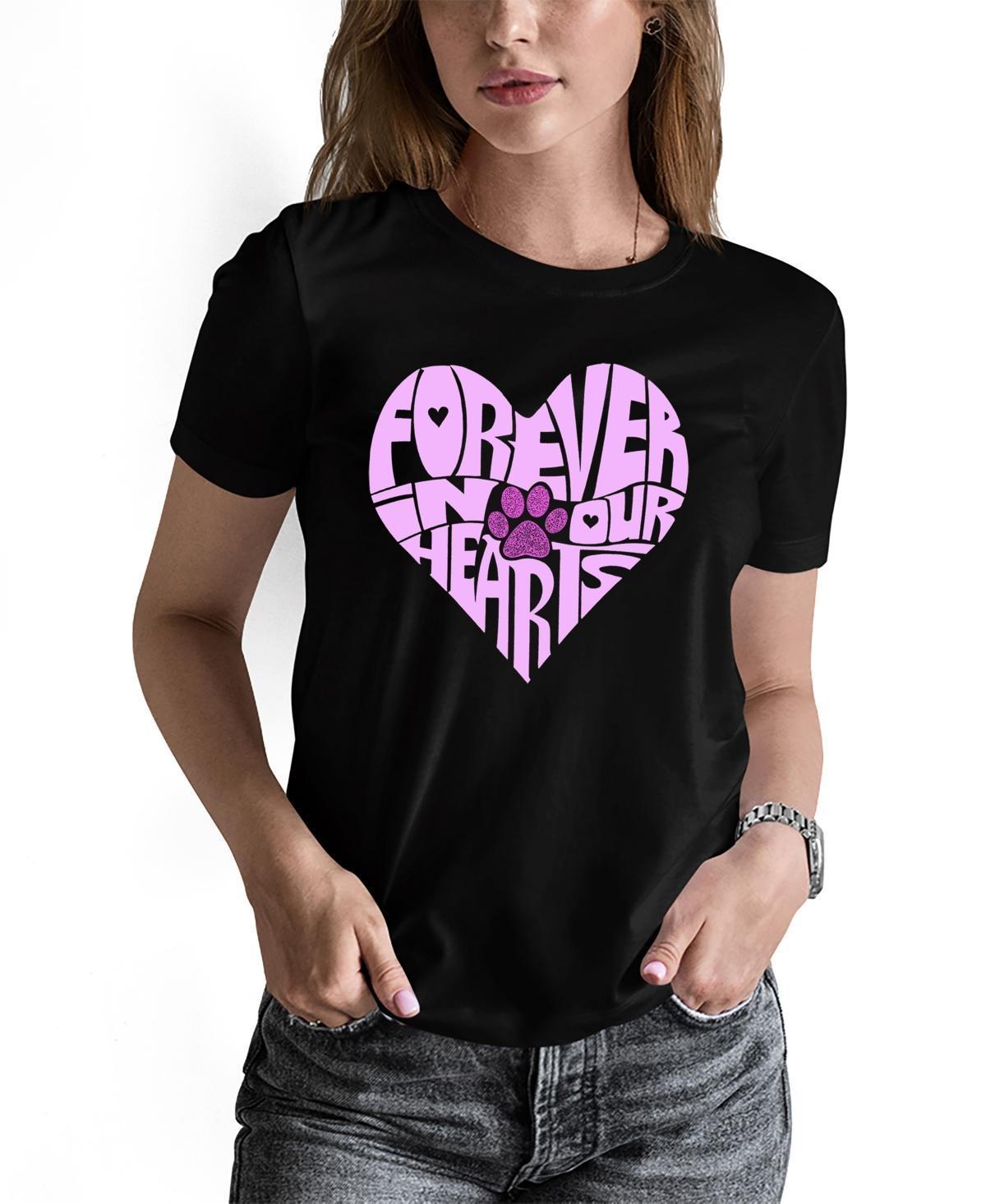 La Pop Art Womens Word Art Forever In Our Hearts T-Shirt Product Image