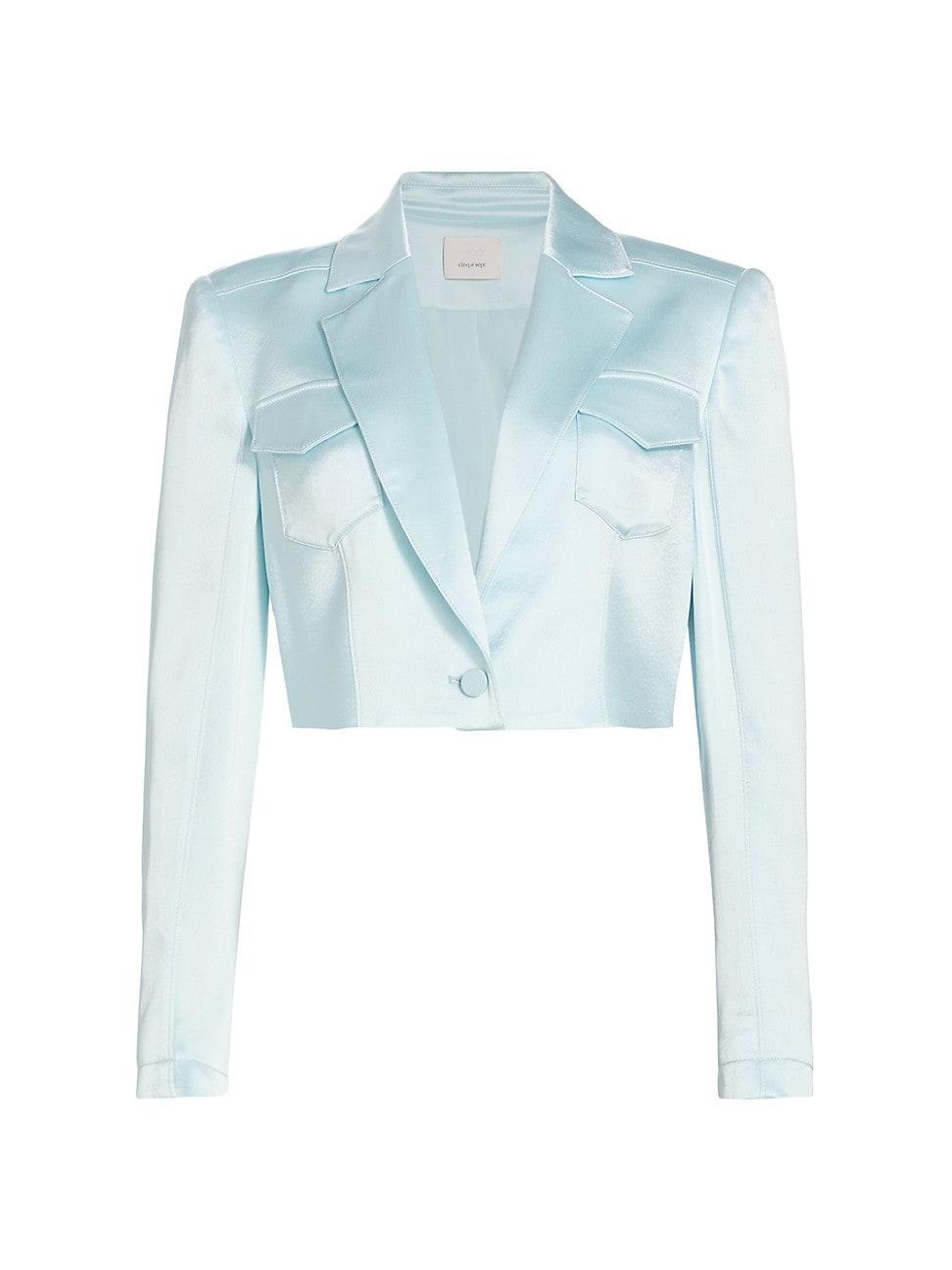 Cinq a Sept Satin Ida Cropped Jacket Product Image