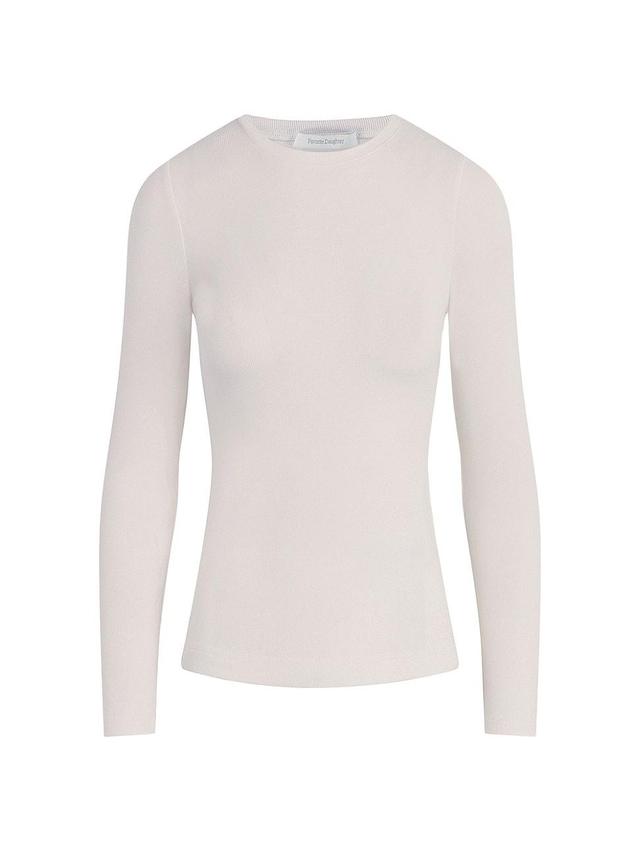 Womens Rib-Knit Long-Sleeve Top Product Image