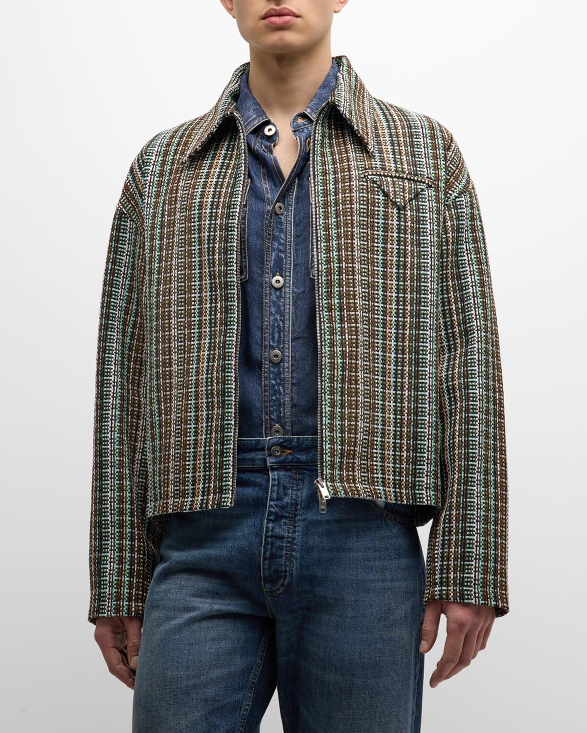 Mens Multicolor Check Blouson Jacket Product Image