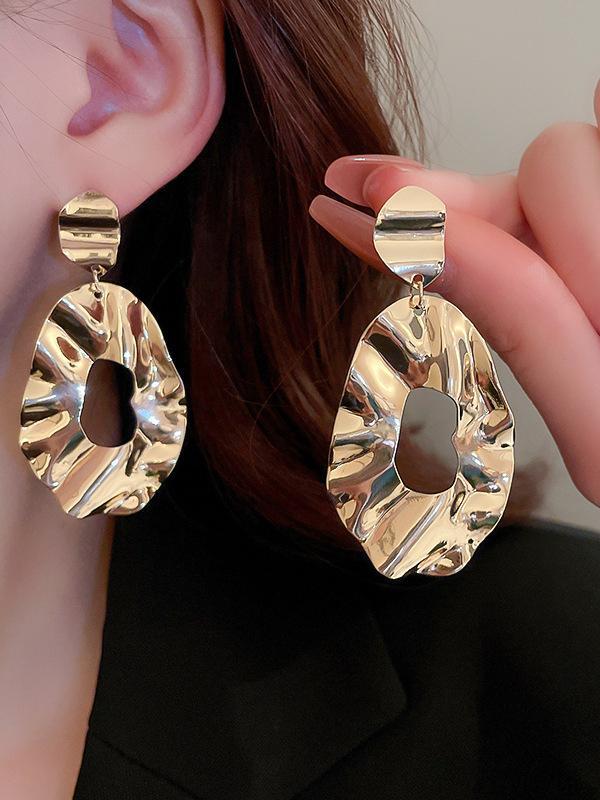 Geometric Hollow Solid Color Drop Earrings product image