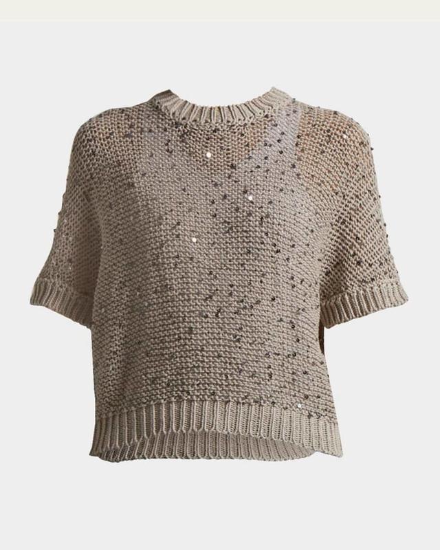 Open-Knit Sequin Sweater Product Image